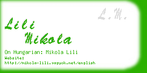 lili mikola business card